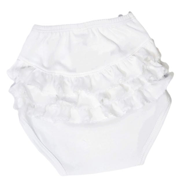 Marcela Baby Pima Cotton Bloomer with Rufflers in White