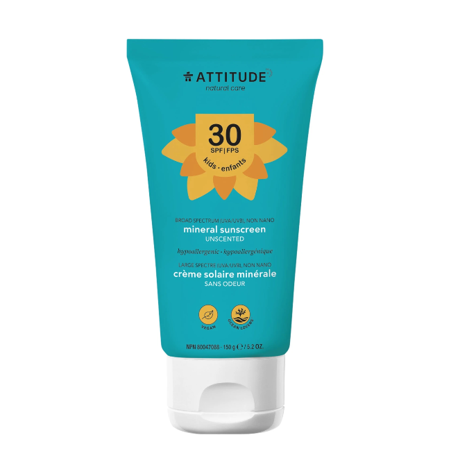 attitude SPF 30 baby + kids mineral sunscreen - fragrance free 150 g