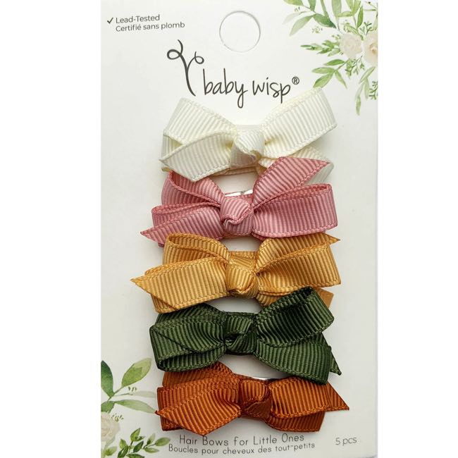 Baby Wisp Chelsea Boutique Bow Small Snap 5pk - Desert Spring
