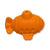 Orange rubber submarine bath toy.