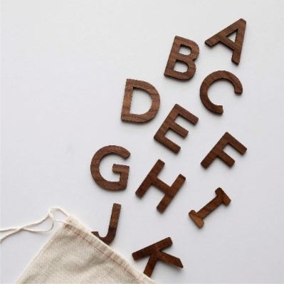 Gladfolk Wooden Alphabet Upper Case Set in Walnut