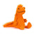 Neon-orange plush Crested Newt with a pleased smile and tufts of fur.