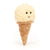 Jellycat irresistible ice cream in vanilla is tempting, indeed. A bushy, sherpa like textured scoop of vanilla ice cream sits on an enbroidered cone. His happy little smile and glossy eyes are sure to delight.