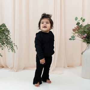Kyte Baby Ribbed Hoodie in Midnight