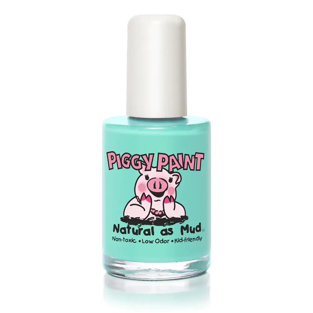 Piggy Paint nail polish in Sea Ya Later, a seafoam matte green.