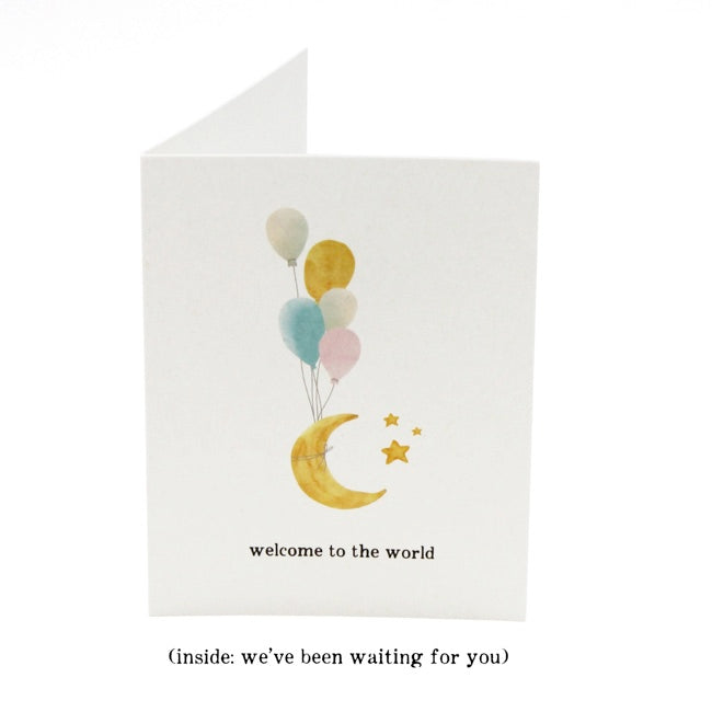 Tiny Human Supply Co. Baby Birth & Baby Shower Cards - Moon & Balloons