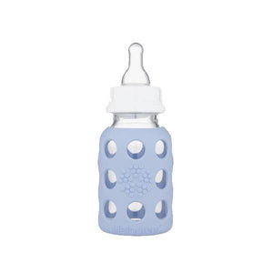 lifefactory 4 oz glass baby bottle with silicone sleeve - blanket