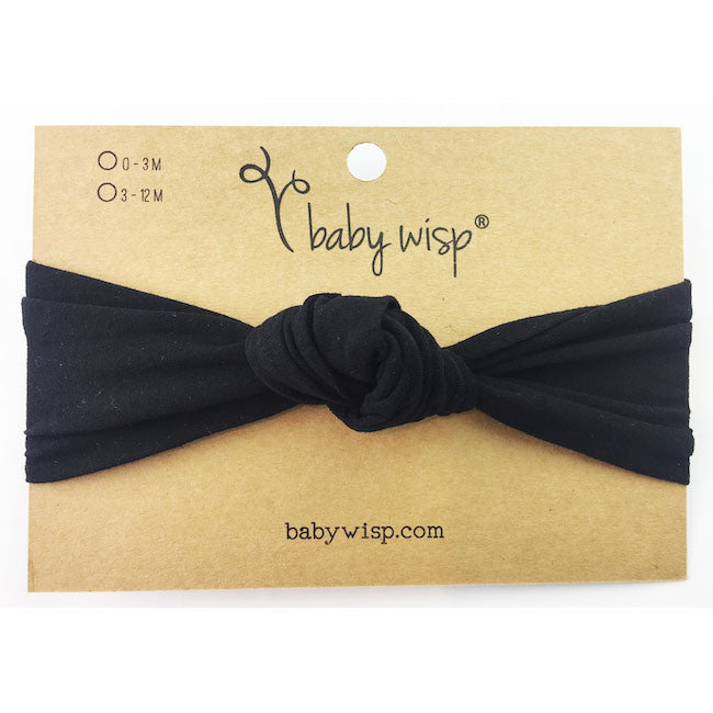 Baby Wisp Nylon Turban Knot Infant Headband - Black