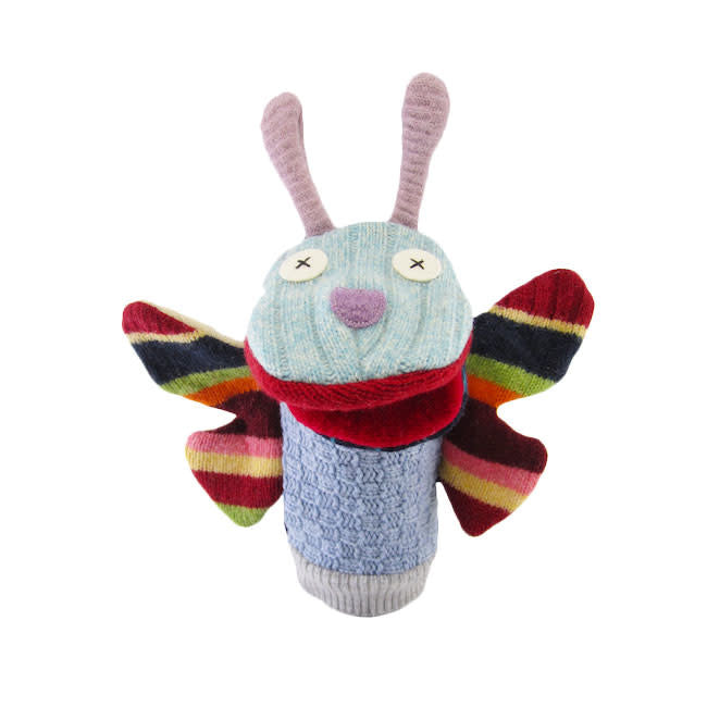 cate & levi wool animal puppet - butterfly