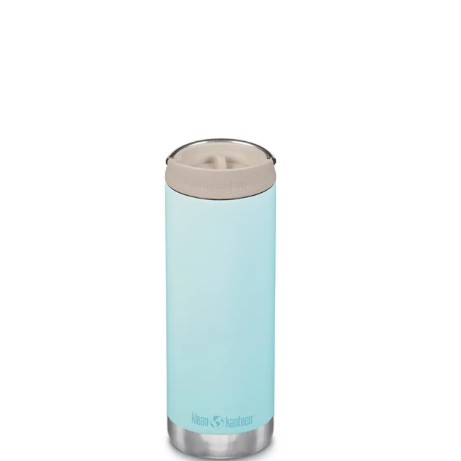 klean kanteen 16oz TKWide insulated with cafe lid - blue tint