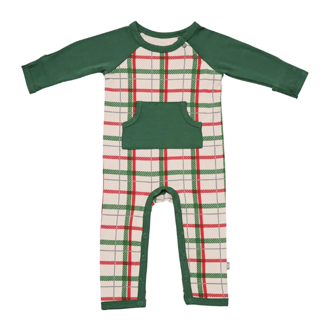 Kyte Baby Printed Long All in Hunter Plaid