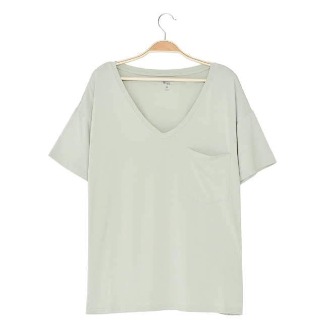 Kyte Mama Relaxed Fit V-Neck in Aloe