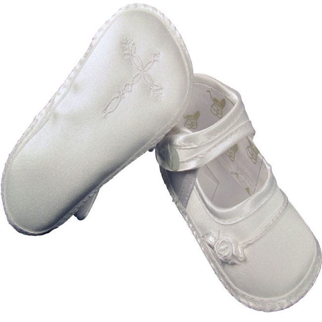 little things mean a lot silk dupioni shoes with ribbon rosette - girls