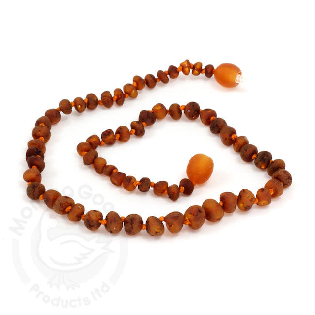 momma goose raw cognac amber baby necklace