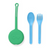 omielife fork spoon + pod 3 piece set V2 - mint green