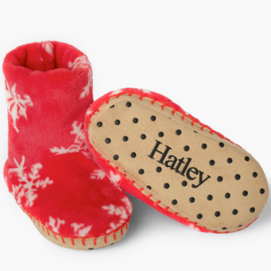 hatley holiday snowflakes fleece slippers