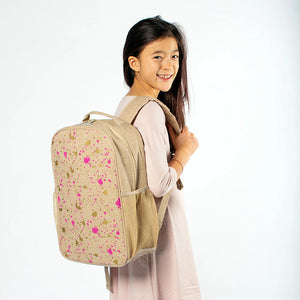 soyoung grade school backpack - fuchsia & gold splatter
