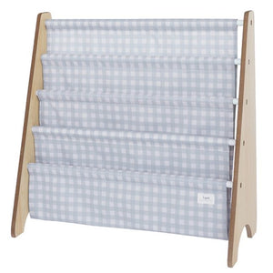 3 Sprouts Book Rack - Blue Gingham