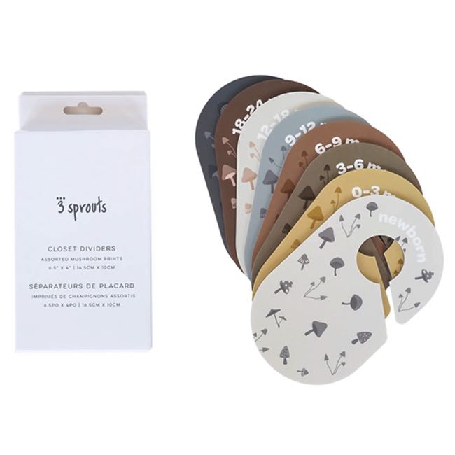 3 Sprouts Closet Dividers Newborn to 24months - Mushroom