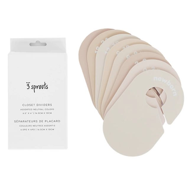 3 Sprouts Closet Dividers Newborn to 24months - Neutral