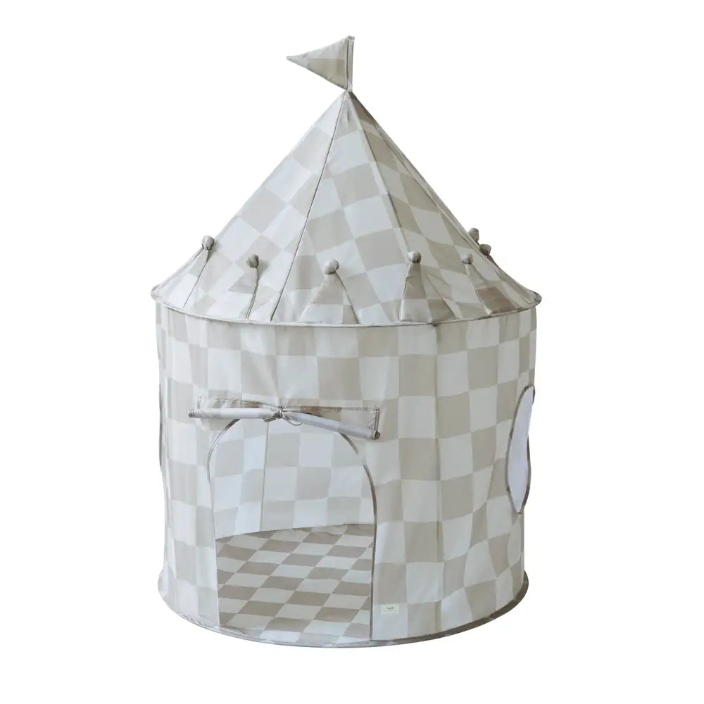 3 Sprouts Fabric Play Tent - Checkerboard Beige