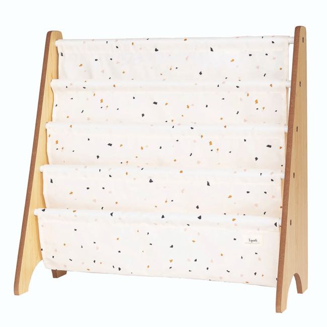 3 Sprouts Book Rack - Terrazzo Cream