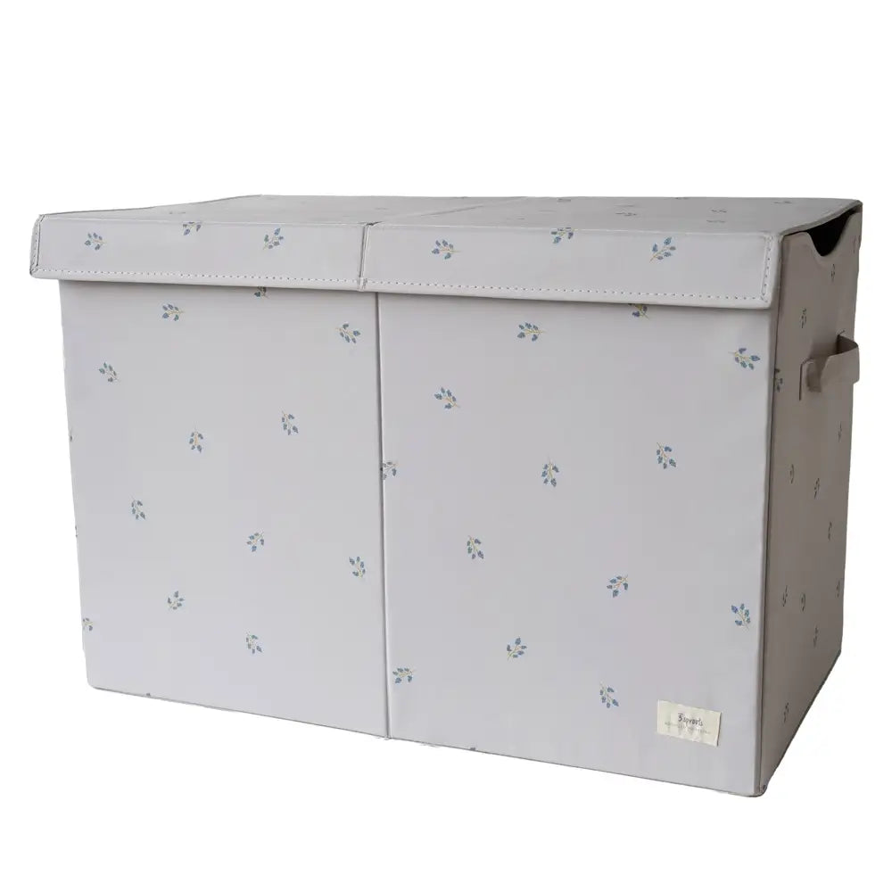 3 Sprouts Toy Chest Recycled Fabric - Taupe Blueberry