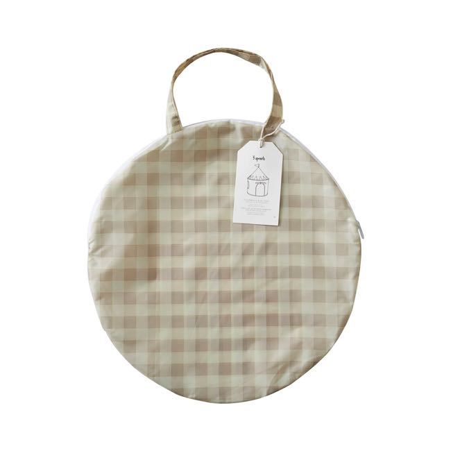 3 sprouts tent 3 Sprouts Fabric Play Tent - Gingham Beige