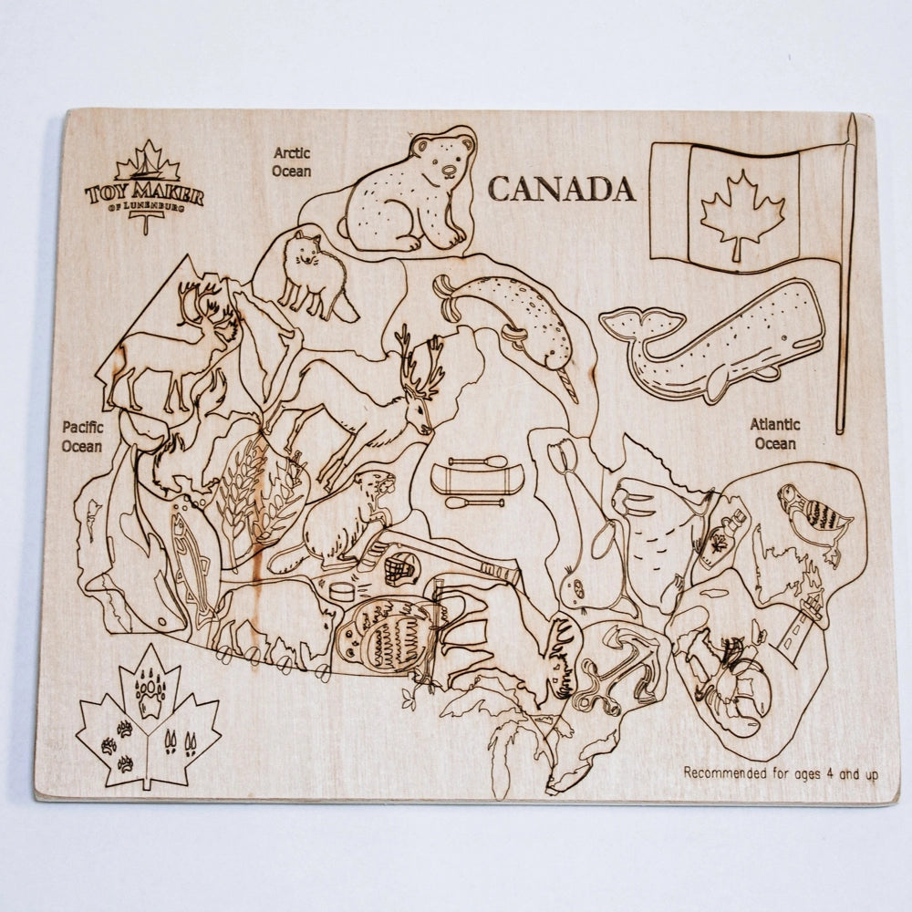 Toy Maker of Lunenburg Kids Canada Map Puzzle with Native Animals