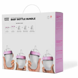 Comotomo Natural Feel Baby Bottle Bundle - Pink