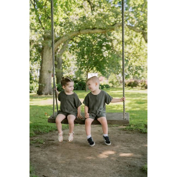 Karibou Kids Wildling Linen Set - Forest Green - Baby Charlotte Canada