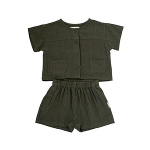 Karibou Kids Wildling Linen Set - Forest Green