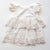 Miss Rose Sister Violet Layered Lace Baby Dress in Cream