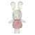 Petit Ami & Zubels Bunny Bamboo Crochet Rattle - Pink