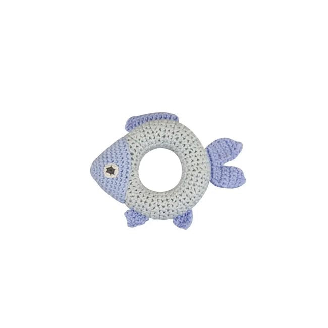 Petit Ami & Zubels Fish Bamboo Crochet Ring Rattle