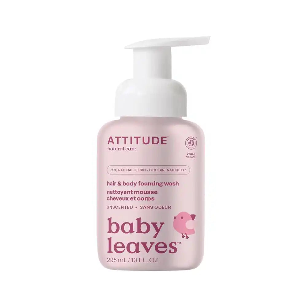 Attitude Baby Leaves 2-in-1 Hair & Body Foaming Wash - Fragrance Free 295 ml