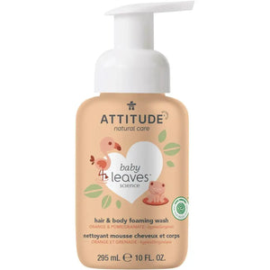 Attitude Baby Leaves 2-in-1 Hair & Body Foaming Wash - Orange + Pomegranate 295 ml