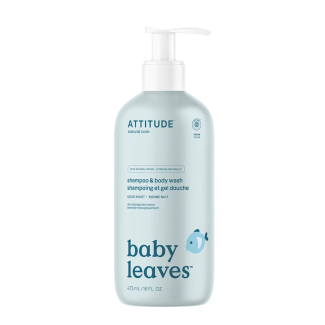 Attitude Baby Leaves 2 in 1 Shampoo + Bodywash Good Night Almond Milk 473 ml