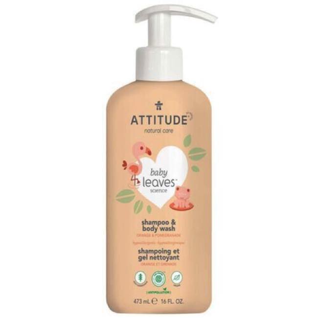 Attitude Baby Leaves 2 in 1 Shampoo + Bodywash Orange Pomegranate 473 ml