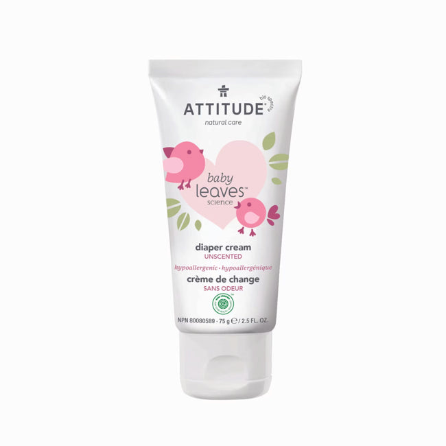 attitude baby leaves diaper zinc cream - fragrance free 75 g