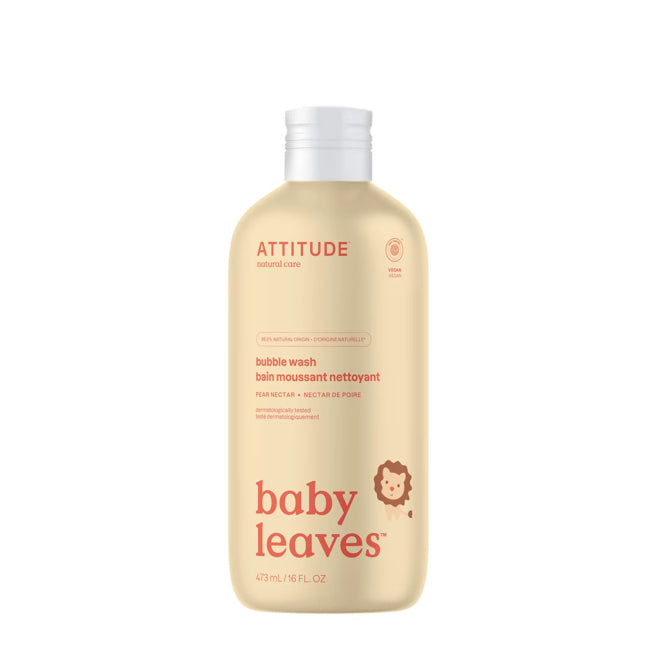attitude baby leaves bubble wash - pear nectar 473 ml