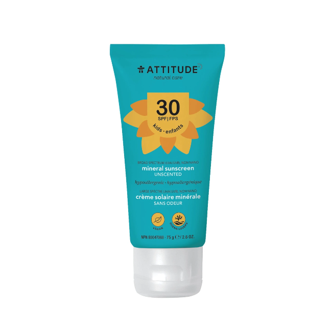 attitude SPF 30 baby + kids mineral sunscreen - fragrance free 75 g