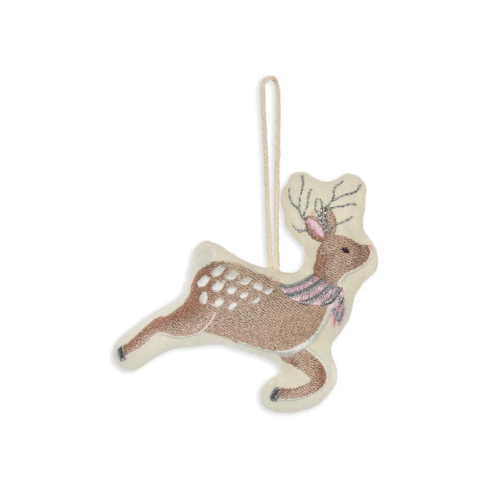 Avery Row Embroidered Tree Decoration - Reindeer