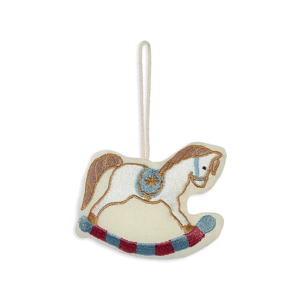Avery Row Embroidered Tree Decoration - Rocking Horse