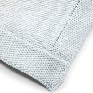 Baby Mode Knit Blanket With Border - Blue