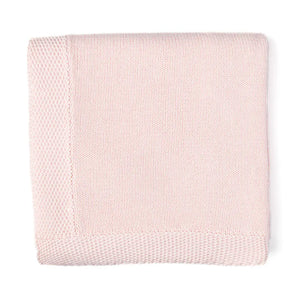 Baby Mode Knit Blanket With Border - Pink