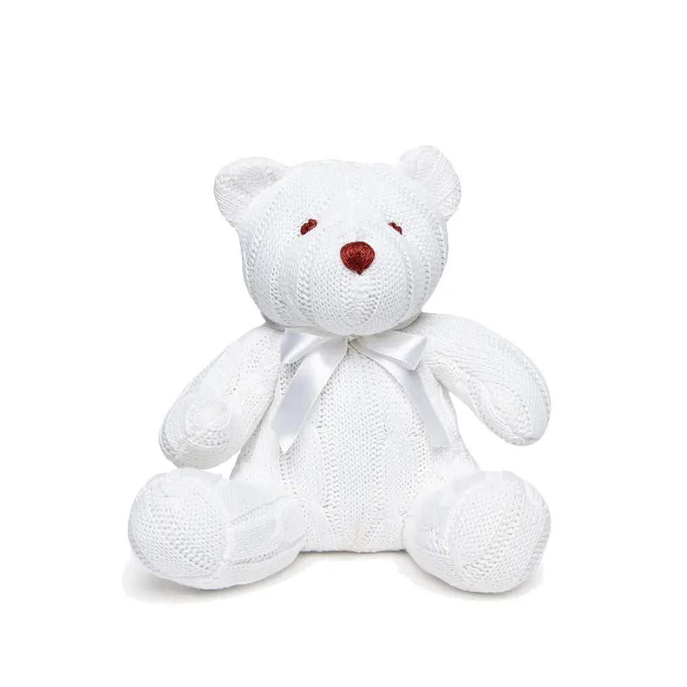 Baby Mode Cable Knit Bear - White