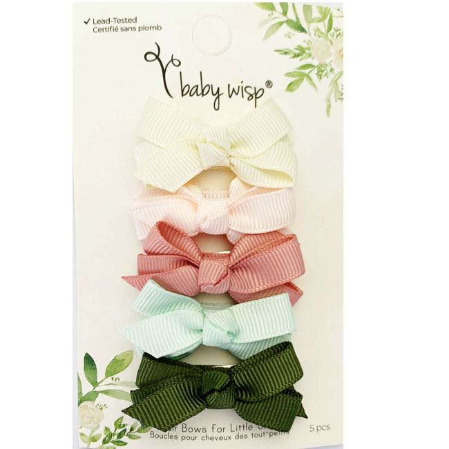 Baby Wisp Chelsea Boutique Bow Small Snap 5pk - Bouquet