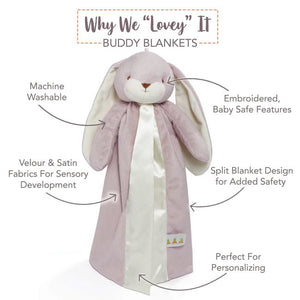 Bunnies By The Bay Nibble Buddy Blanket - Lilac Marble