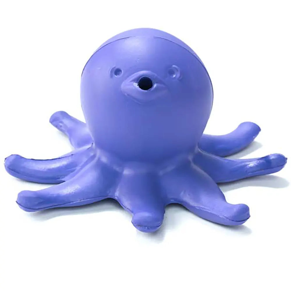 Purple rubber octopus bath toy.